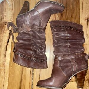 Zodiac Chestnut Ankle Boots with Rivet Details